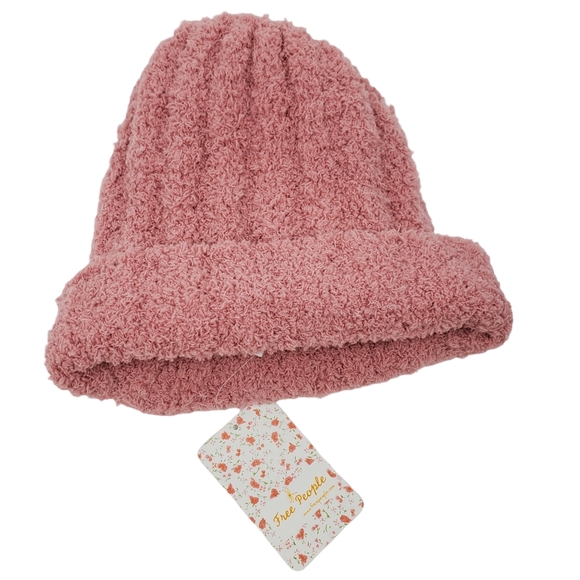 FREE PEOPLE Cloud Rib Blush Beanie Soft Lulliby Pull On Cozy Comfy Boho Warm - Picture 3 of 10